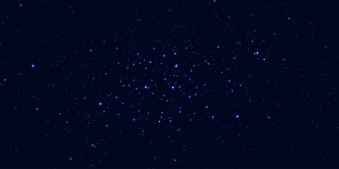 Starry night sky. Stars on a night background with glare of light. Galaxy space background. - obrazy, fototapety, plakaty