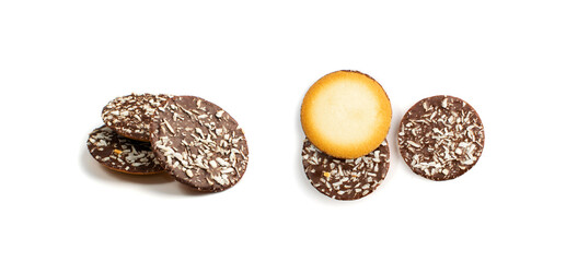 Shortbread Coconut Biscuit Coated in Milk and Dark Chocolate