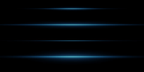 Horizontal light beams, glowing blue line of light, flash of blue horizontal highlights, laser beams, beautiful light flash, bright glow.