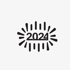 2024 New Year and Christmas logo  2024 number design and illustration