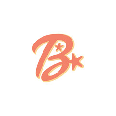 vector design of the letter B logo with a star and vintage style that you can use for a t-shirt design or for your business identity logo