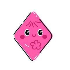 Cute Geometric Shape Character Rhombus