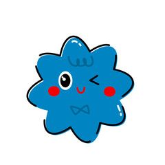 Cute Geometric Shape Character  Eight Pointed Star