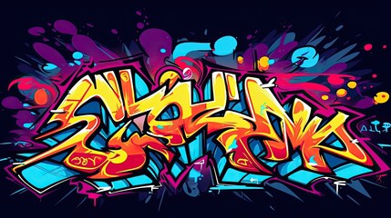 Graffiti background, abstract painting on the wall