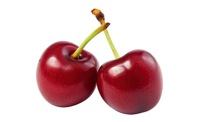 Delicious cherries cut out