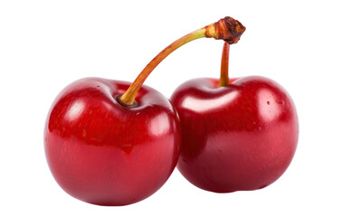 Delicious cherries cut out