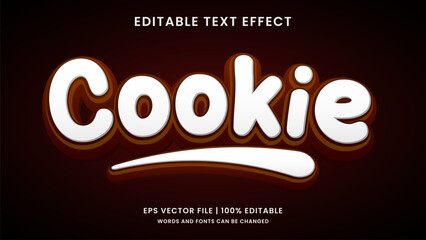 Cookie chocolate 3d editable text effect