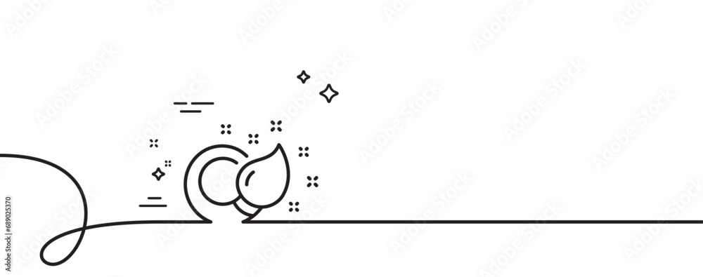Poster paint brush line icon. continuous one line with curl. creativity sign. graphic art symbol. paint bru
