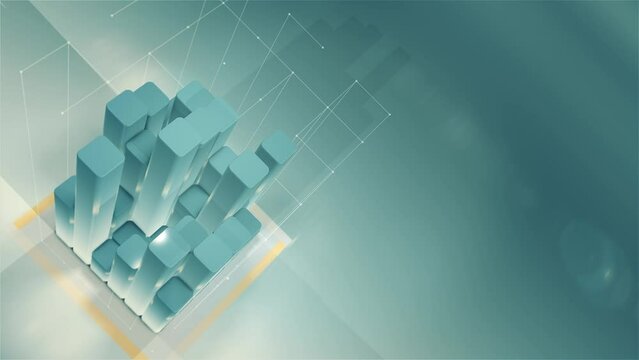 Abstract Cubic Geometry with Left Aligned and Text Field A Digital Economy Perspective Background 4K 60 FPS