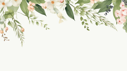 card floral frame invitation flower summer watercolor design illustration decor wedding background