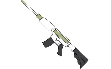 weapon line drawing, sketch on white background
