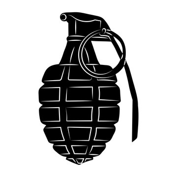 black grenade isolated on white clip art preview