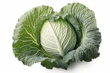 Fototapeta premium Fresh cabbage on a white background
