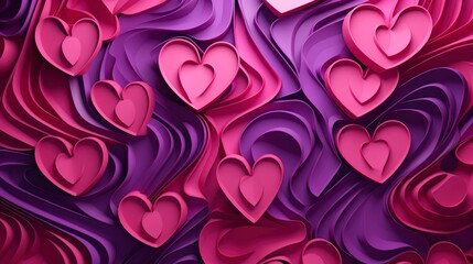 Valentine's day background, valentines paper line, love background - obrazy, fototapety, plakaty