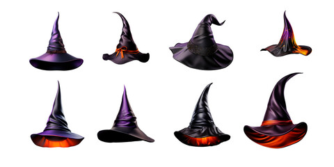 Big set for Halloween with witches hats. Mock up hat. 
