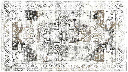 Fototapeta na wymiar Carpet and Fabric print design with grunge and distressed texture repeat pattern 