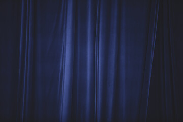 the blue curtain in theatre.