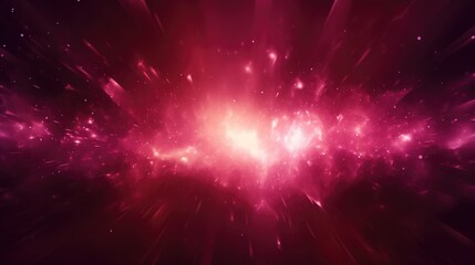 Naklejka premium Abstract glowing burgundy light effect with sparkling rays and stardust particles