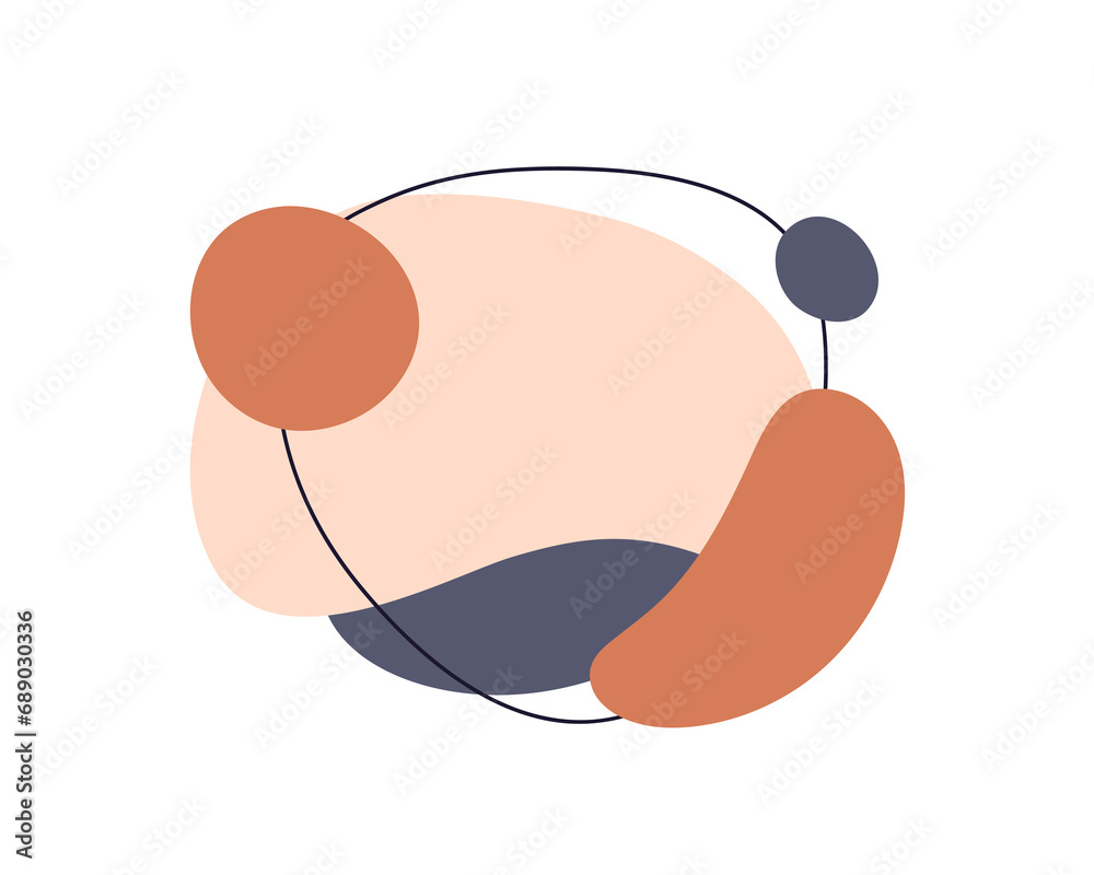 Poster Abstract fluid shaped background design from natural rounded circled elements. Organic curved blobs, smooth geometric figures with space for logo. Flat graphic vector illustration isolated on white