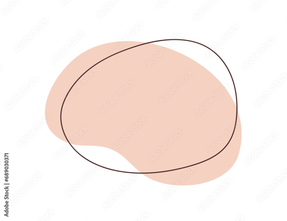 Poster abstract shaped background design, natural rounded frame. organic fluid blob, geometric elements wit