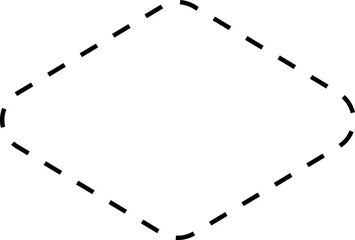 Dash line shapes. Dashed outline design of border for basic geometric shapes. Icon of cut frame. Vector illustration - obrazy, fototapety, plakaty