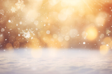 Fototapeta na wymiar Winterzauberlicht - Ein abstrakter Bokeh-Hintergrund fängt die kühlen Lichtmomente des Winters in einer magischen und eisigen Atmosphäre ein