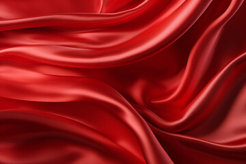 Obraz premium Red shiny silk cloth texture, silky smooth soft fabric, wavy liquid satin