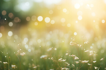 Obraz premium rühlingserwachen - Ein zauberhafter Bokeh-Hintergrund fängt die zarten Lichtmomente des Frühlings in einer lebendigen und blumigen Atmosphäre ein