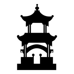Pagoda icons set simple vector. Asian temple. Roof japanese