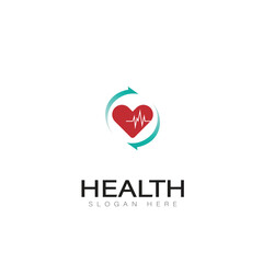 health logo care medical clinic brand heart