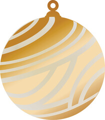 3D golden Xmas Christmas ball decoration vector	
