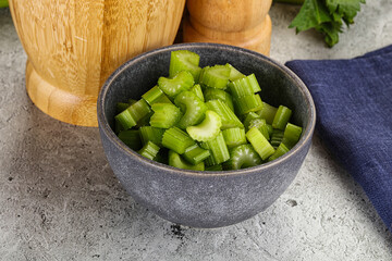 Vegan cuisine - Sliced celery stem