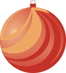 3D red orange Xmas Christmas ball decoration vector	
