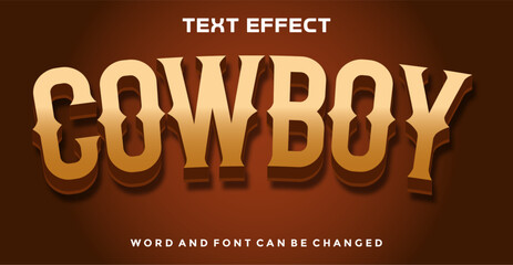 Cowboy editable text effect - obrazy, fototapety, plakaty