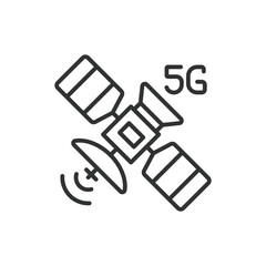 5G Satellite icon line design.5g, satellite, icon, mobile, wireless, technology vector illustration.5G Satellite editable stroke icon.