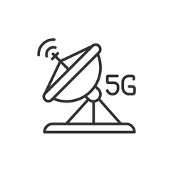 5G antenna icon line design. 5g, antenna, icon, mobile, wireless, technology vector illustration.5G antenna editable stroke icon.
