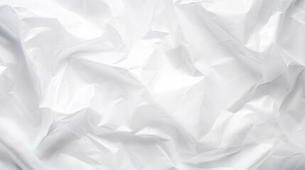 Obraz premium Transparent white glossy wrinkled plastic texture. Crumpled thin plastic backdrop. Generative AI