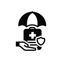 Black solid icon for insured