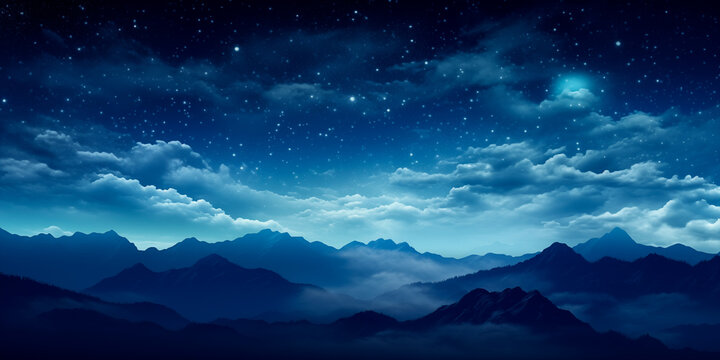 mountains and night sky, astrophoto