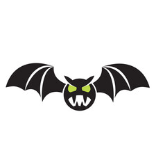 Cartoon bat with green eyes