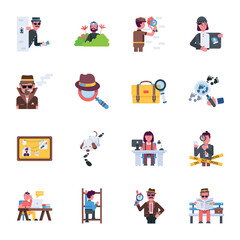 Pack of Detectives Flat Characters 

