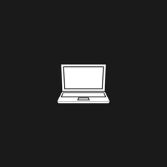 Laptop Icon simple ilustration on black background