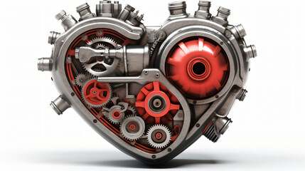 Artificial mechanic red heart