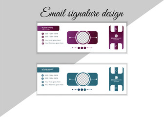 Corporate email signature Template vector illustration template modern Graphic design layout with round graphic elements.Email signature clean, company corporate. Email signature, email footer email