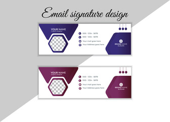 Corporate email signature Template vector illustration template modern Graphic design layout with round graphic elements.Email signature clean, company corporate. Email signature, email footer email