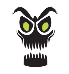 Skull with pointed teeth and open mouth