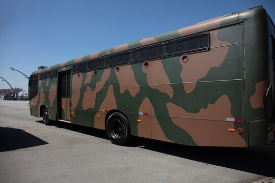 Brazilian army military transport bus, September 7th parade in S&atilde;o Paulo