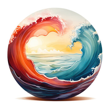 recommend clip art: watercolor Beach ball clipart, Generative Ai