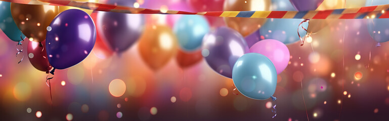 Fototapeta na wymiar Party Background Colored Confetti Balloons
