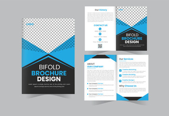 vector corporate business bifold brochure design template premium vector
